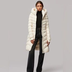 Soia & Kyo Lita Women's Winter White /Cream Hooded Puffer Coat Medium